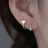 DAIIIBABYYY  -  1pcs New Style Stainless Steel Ear Piercing Cz Stud Earrings Snake Moon Round Ball Arc Cartilage Helix Conch Screw Back Earring