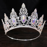 Daiiibabyyy  Wedding Luxury Hair Tiara Crystal Bridal Tiara Crown Diadem Veil Tiaras Wedding Hair Accessories Headpieces Head Jewelry