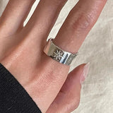 Daiiibabyyy  Punk Opening Ring Women Couple Y2K Shiny Star Finger Rings Handmade Irregular Design Jewelry Hip Hop Party Accessories