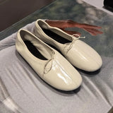 Daiiibabyyy  Spring and Autumn New Flat Shoes French Retro Mary Jane Round Toe Bow Flat Ballet Shoes