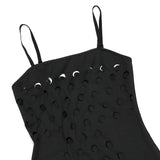 DAIIIBABYYY  -  Sexy Dresses for Women Spaghetti Strap Black Hollow Out Sheath Floor Length Elegant Ladies Birthday Party Dinner Club Vestidos