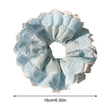 DAIIIBABYYY  -  Sweet Lace Headband For Girls Light Blue Gentle Pleated Lace Hair Hoop Ponytail Maruko Hair Ring Large Intestine Hair Ring