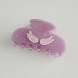 Daiiibabyyy  Light Purple Angel Wings Hair Claw Clip for Women Girls Acrylic Hairpins Fashion Wedding Hair Jewelry