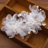 Daiiibabyyy  1pc Pure Desire Style White Flower Hair Clip, Side Hair Accessory with Artificial Flowers, Simulation Floral Headpiece for Beach