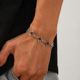 DAIIIBABYYY  -  Trend Cool Punk Cross Link Bracelet Men Women  Personality Street Party Hip Hop Adjustable Bracelet Male Jewelry