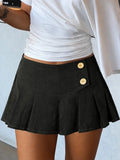 Daiiibabyyy  American Streetwear Vintage Solid High Waist A-LINE Folds All Match Skirts
