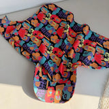 Daiiibabyyy  Sweet Cool Korean Style Headscarf Baseball Hat Printed Paintings Scarf Baseball Cap Y2k Hip-hop Letter Headscarf Hat Summer
