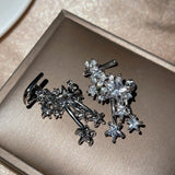 Daiiibabyyy  New Design Five-pointed Star 925 Silver Needle Earrings Shiny AAA Zircon Clip Earring Ear Accessories For Women