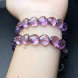 DAIIIBABYYY  -  Natural Amethyst Heart Bracelet Reiki Gemstone Fashion Jewelry Fengshui Women Healing Lucky Energy Gift 1pcs