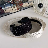 Daiiibabyyy  Wide edge black and white polka dot headband women's 2025 new pressure hair wash face hairhoop fashion headband hair accessories