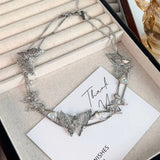 Daiiibabyyy  Butterfly Pendant Necklace Y2K Luxury Personality Party Sexy Girl Clavicle Chain Jewelry Gift Accessories