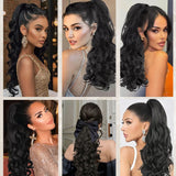 Daiiibabyyy  Wavy Claw Clip Hair Ponytail Extensions Hairpiece Synthetic Ringlets Curl Ponytail Wig with Claw Clip for Women Daily Party Use