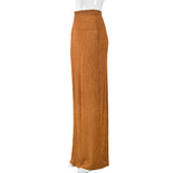 DAIIIBABYYY  -  Knitted Solid Pleated Bodycon Long Skirt for Women Autumn Elastic High Waist Casual All Match Fashion Bottom Trends Streetwear