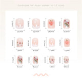 Daiiibabyyy 24Pcs Detachable False Nails Rhinestones Blue Wearable Fake Nails Full Cover Nail Tips Fake Nail with Moon Design Press on Nails