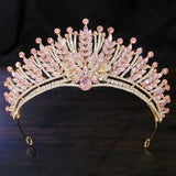 Daiiibabyyy  Baroque Royal Queen AB Crystal Rhinestone Wedding Bride Crowns for Women Princess Tiaras Quinceanera Hair Dress Accessory
