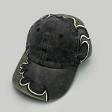 Daiiibabyyy  American Retro Flame Embroidered Baseball Caps for  Sunshade To Show Their Faces, Small Street Hip-hop Niche Cap