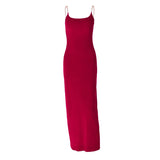 Daiiibabyyy High Quality Hot Selling Women Clothing 2024 Products Fashionable Elegant Sexy Backless Suspenders Solid Color Dresses Wholesale