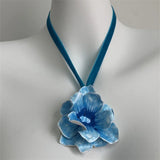 DAIIIBABYYY  -  New Colorful Enamel Drop Glaze Flower Necklace For Women Lace-up Necklace Personality Romantic Jewelry
