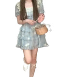 DAIIIBABYYY  -  Japan Princess Dress For Women Sweet Cute Mini Dress Kawaii Slim Puff Sleeve Ball Gown Summer Dress