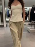 Daiiibabyyy  Woman Sexy Strapless Tops Lady Chic Off Shoulder Backless Girls Irregular Hem Street Fashion Tank 2026 Spring New Style Tops