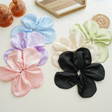 DAIIIBABYYY  -  New Summer Hair Accessories For Sweet Girls Large Size Solid Color Satin Flower High Elastic Head Rope Hair Scrunchies