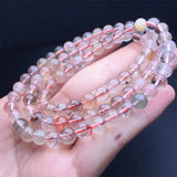 DAIIIBABYYY  -  6MM Natural Colored Rutilated Quartz Triple Circle Bracelet Women Healing Gemstone Crystal Strand Jewelry Gift 1PCS