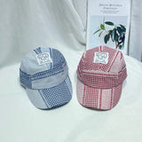 DAIIIBABYYY  -  Japanese Niche Plaid Splicing Five-panel Baseball Cap for Men and Women Spring and Summer Patch Design Adjustable Hip-hop Hat