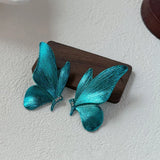 Daiiibabyyy  Butterfly Earrings Colorful Blue Elegant Wings Studs Trendy Vintage Pendant Jewelry Party Fashion Women's Ear Accessories Gifts