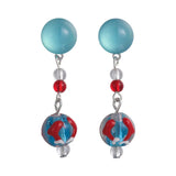 Daiiibabyyy  Funny Contrasting Color Resin Glass Beads Strand Ball Star Hanging Dangle Earrings for Women Wholesale Holiday Jewelry