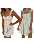 Daiiibabyyy  Women s Floral Print Sleeveless V-Neck Mini Dress for Summer Parties and Date Nights - Elegant and Stylish Outfit