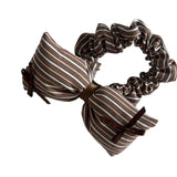 DAIIIBABYYY  -  Lace striped bow large intestine ring new fungus edge hair band daily versatile hair accessories headband head flower headgear