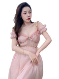 Daiiibabyyy  French Hepburn style long dress fashionable women's clothing design sweet and stunning fairy birthday gentle style dress QW04