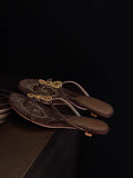 Daiiibabyyy  Fashion Designer Women's Shoes Luxury Rhinestone Low Heel Sandals for Woman Elegant French Style Casual Shoes Sandalias De Mujer