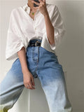 DAIIIBABYYY  -  Fashion Designer Jeans Woman High Waisted Jeans Elegant Denim Pants Gradient Button Streetwear 2024 Vintage Trousers