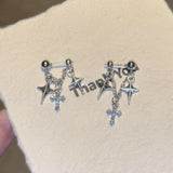 Daiiibabyyy  Elegant and Exquisite Cross Earrings for Women, Unique Design, High-end Jewelry, Christmas Party Gifts, New Fashion Trend