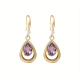 Daiiibabyyy  Fashion Style Inlaid with Droplet Shaped Cubic Zirconia Drop Hook Earrings Jewelry Gift for Women