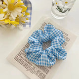 DAIIIBABYYY  -  Sunny Fresh Mojito Blue Scrunchies Floral Plaid Polka Dots White Hair Ropes Ties College Young Girls Hair Accessories Headband