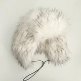 Daiiibabyyy  Imitation Raccoon Fur Thunderbolt Hats Women Winter Padded Thickened Ear Protection Caps Y2K Sexy Plush Ski Cap Outdoor Riding