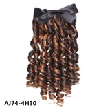 Daiiibabyyy  High Ponytail Wig Female Retro Qipao Hairstyle Gold Powder Family Republic Of China Roman Curly Long Hair Ponytail