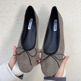 Daiiibabyyy 2024 New Spring Ballet Flats Shoes Women Fashion Round Toe Design Bow Knot Ballerinas Soft Moccasins Female Casual Loafers Mujer