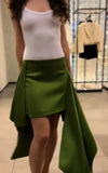 Daiiibabyyy  Summer Y2k Style Green Irregular Skirts Women Chic High Waist Ribbon Splice Mini Skirt Holiday Daily Date Party Street Wear