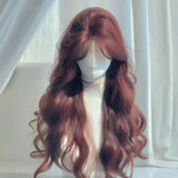 DAIIIBABYYY  -  French Chestnut Brown Woolen Curl Full Head Wig Women's Full Set Super Long Curl Sweet Style Wig Whole Head Cover