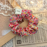 DAIIIBABYYY  -  French Fashion Plaid floralScrunchies for Hair  bow ribbon French girlish ponytail tie hair accessory versatile Hair ties