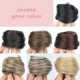 Daiiibabyyy  Synthetic Messy Dount Hair Buns Updo Chignon With Elastic Hair Exension for Women Daily Lazy Hair Accessories