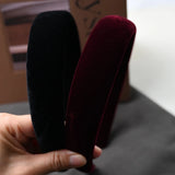 DAIIIBABYYY  -  High Grade Dark Red Velet Autumn Winter Hairbands for Girls and Women Headwear Hair Bands Hair Accessories