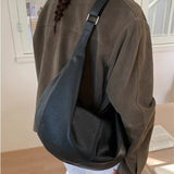 Daiiibabyyy  Trendy Pu Leather Women Hobo Bag 2026 Y2k Aesthetic Simple All Match Crossbody Bags Vintage Streetwear Casual Shoulder Handbags