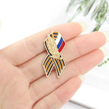 Daiiibabyyy Personalized Denim Brooch Russian Flag Brooch Saint George Flag Pin Punk Enamel Pins Maple Memorial Gift Brooch Wheat Ear Badge