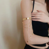 Daiiibabyyy  Korean Ins Star Fringe Open Bangles for Women Temperament Arm Chain Spice Sweet Cool Wind Y2k Fashion Hand Jewelry Goth Girl