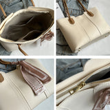 Daiiibabyyy Burminsa Large Work Tote Bags With Zipper For Women Trend Designer Commuter Shoulder Shopper Bag PU Leather Ladies Handbags