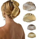 Daiiibabyyy  1pc hot sale shell hair clip made of environmental alloy; it is a unique head accessory with a shark clip